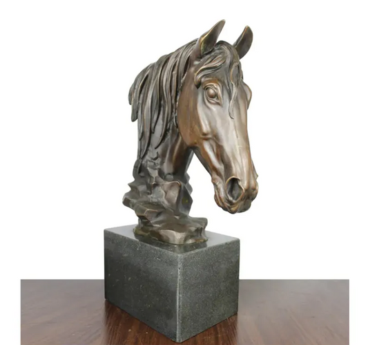 Oeuvre d'art Tête de cheval Sculpture en bronze