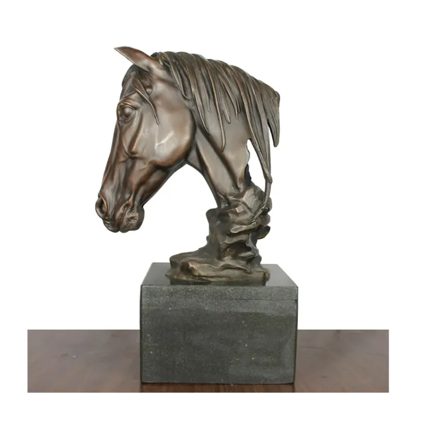 Oeuvre d'art Tête de cheval Sculpture en bronze